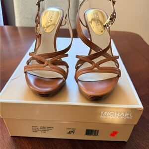 Michael Kors Tan Leather Strappy Sandals